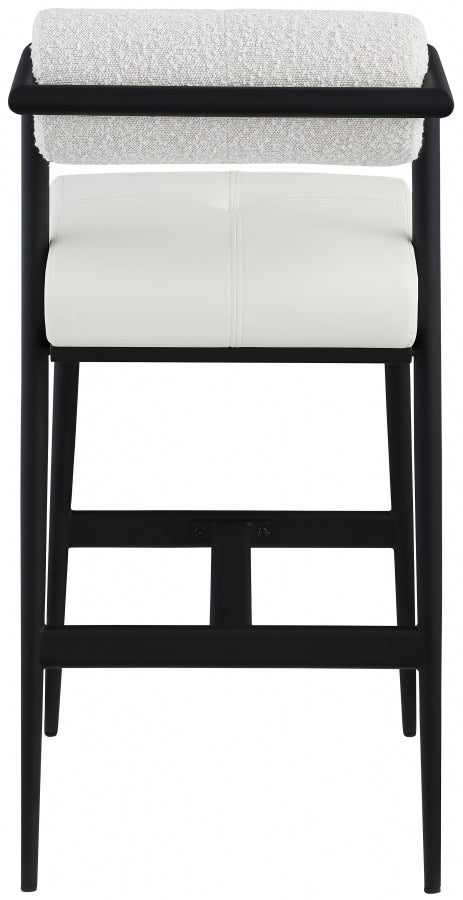 Stryker Boucle Fabric and Vegan Leather Upholstered Bar / Counter Stools — 992-C - Cream - 992Cream-C alternate view 4