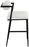 Stryker Boucle Fabric and Vegan Leather Upholstered Bar / Counter Stools — 992-C - Cream - 992Cream-C alternate view 5