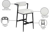 Stryker Boucle Fabric and Vegan Leather Upholstered Bar / Counter Stools — 992-C - Cream - 992Cream-C Infographic