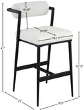 Stryker Boucle Fabric and Vegan Leather Upholstered Bar / Counter Stools — 992-C - Cream - 992Cream-C Dim