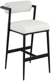 Stryker Boucle Fabric and Vegan Leather Upholstered Bar / Counter Stools — 992-C - Cream - 992Cream-C