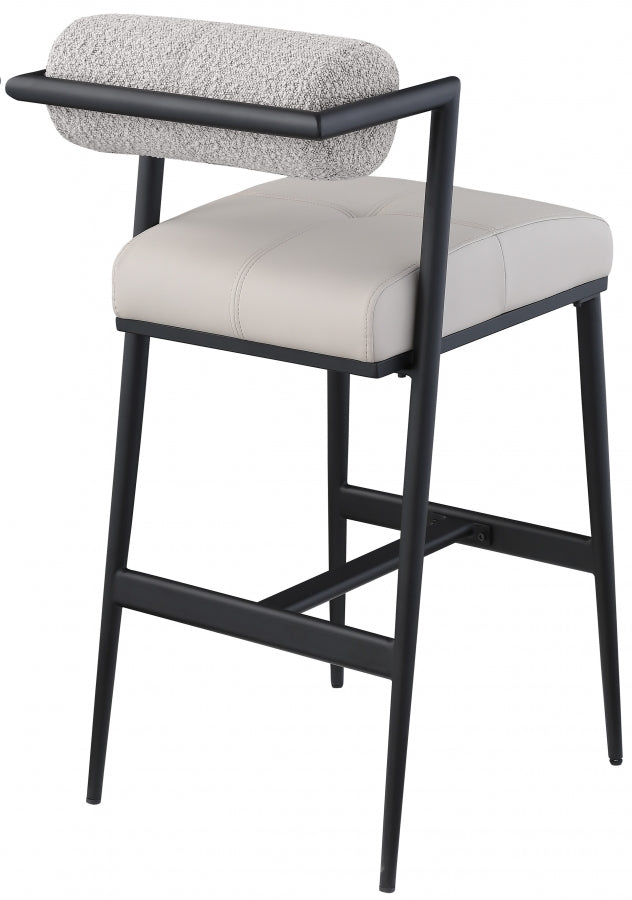 Stryker Boucle Fabric and Vegan Leather Upholstered Bar / Counter Stools — 992-C - Taupe - 992Taupe-C alternate view 2