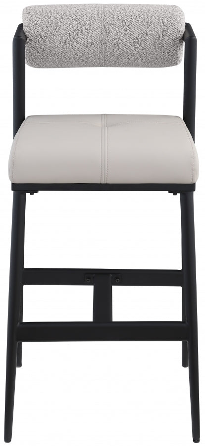 Stryker Boucle Fabric and Vegan Leather Upholstered Bar / Counter Stools — 992-C - Taupe - 992Taupe-C alternate view 3
