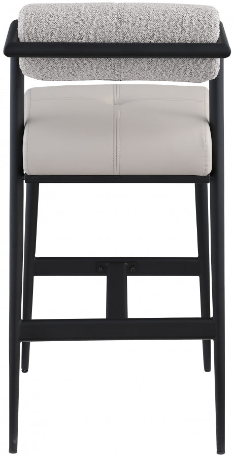 Stryker Boucle Fabric and Vegan Leather Upholstered Bar / Counter Stools — 992-C - Taupe - 992Taupe-C alternate view 4