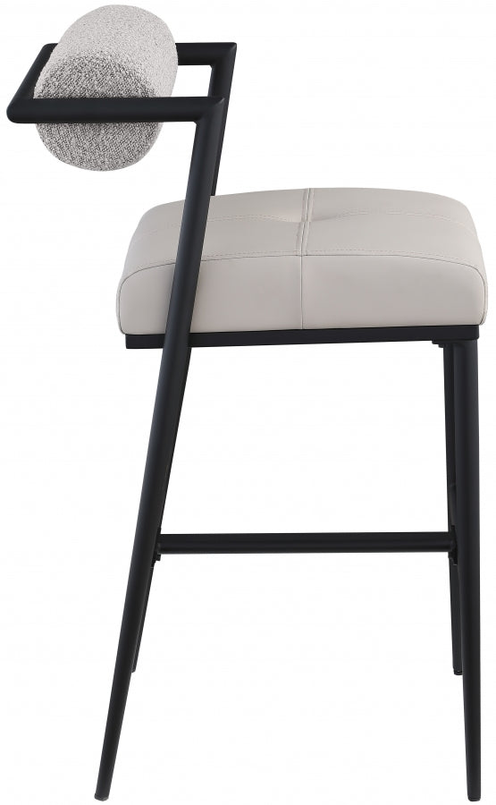Stryker Boucle Fabric and Vegan Leather Upholstered Bar / Counter Stools — 992-C - Taupe - 992Taupe-C alternate view 5