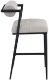 Stryker Boucle Fabric and Vegan Leather Upholstered Bar / Counter Stools — 992-C - Taupe - 992Taupe-C alternate view 5