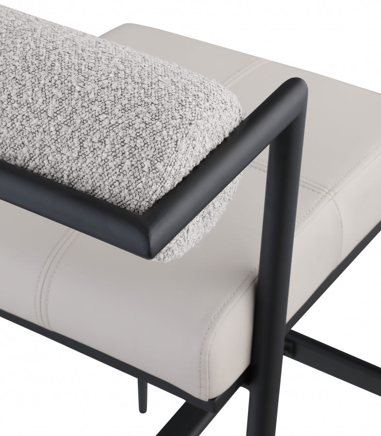 Stryker Boucle Fabric and Vegan Leather Upholstered Bar / Counter Stools — 992-C - Taupe - 992Taupe-C alternate view 6