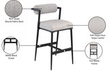 Stryker Boucle Fabric and Vegan Leather Upholstered Bar / Counter Stools — 992-C - Taupe - 992Taupe-C Infographic