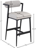 Stryker Boucle Fabric and Vegan Leather Upholstered Bar / Counter Stools — 992-C - Taupe - 992Taupe-C Dim