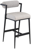 Stryker Boucle Fabric and Vegan Leather Upholstered Bar / Counter Stools — 992-C - Taupe - 992Taupe-C