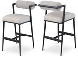 Stryker Boucle Fabric and Vegan Leather Upholstered Bar / Counter Stools — 992-C - Taupe - 992Taupe-C Double Chair