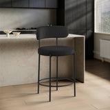 Beacon Boucle Fabric Upholstered Bar / Counter Stools — 877-C - Black - 877Black-C alternate view 1