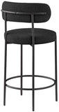 Beacon Boucle Fabric Upholstered Bar / Counter Stools — 877-C - Black - 877Black-C alternate view 2