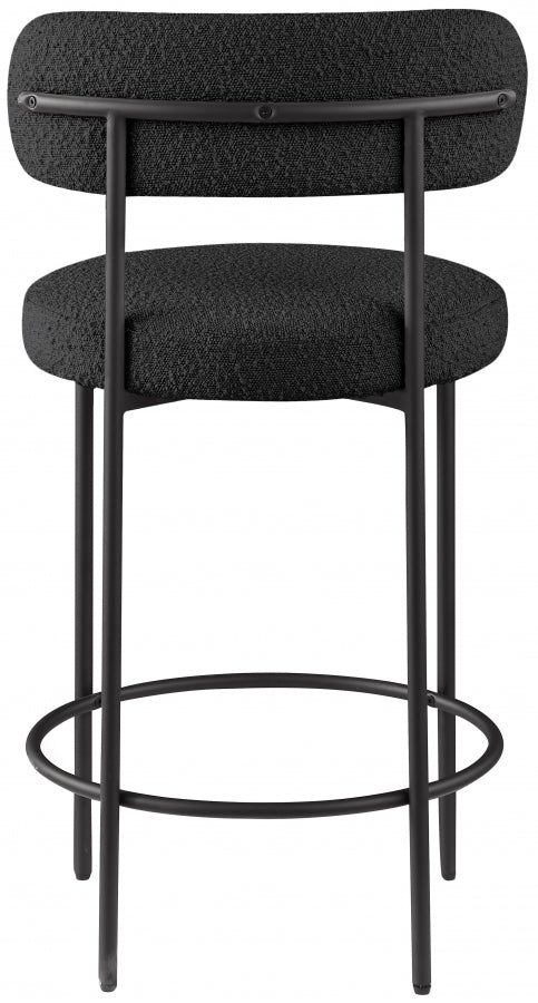 Beacon Boucle Fabric Upholstered Bar / Counter Stools — 877-C - Black - 877Black-C alternate view 4