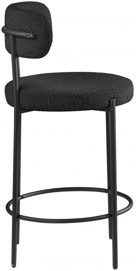 Beacon Boucle Fabric Upholstered Bar / Counter Stools — 877-C - Black - 877Black-C alternate view 5