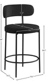 Beacon Boucle Fabric Upholstered Bar / Counter Stools — 877-C - Black - 877Black-C Dim