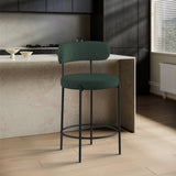 Beacon Boucle Fabric Upholstered Bar / Counter Stools — 877-C - Green - 877Green-C alternate view 1