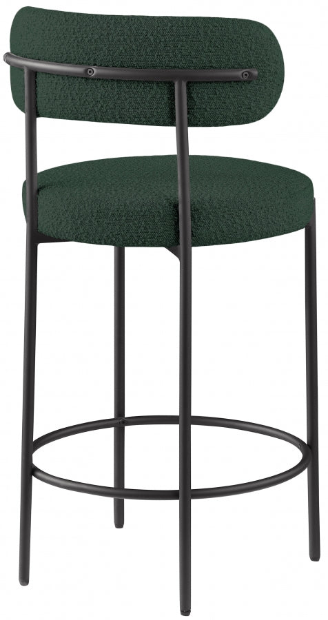Beacon Boucle Fabric Upholstered Bar / Counter Stools — 877-C - Green - 877Green-C alternate view 2