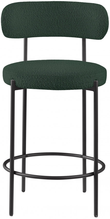 Beacon Boucle Fabric Upholstered Bar / Counter Stools — 877-C - Green - 877Green-C alternate view 3