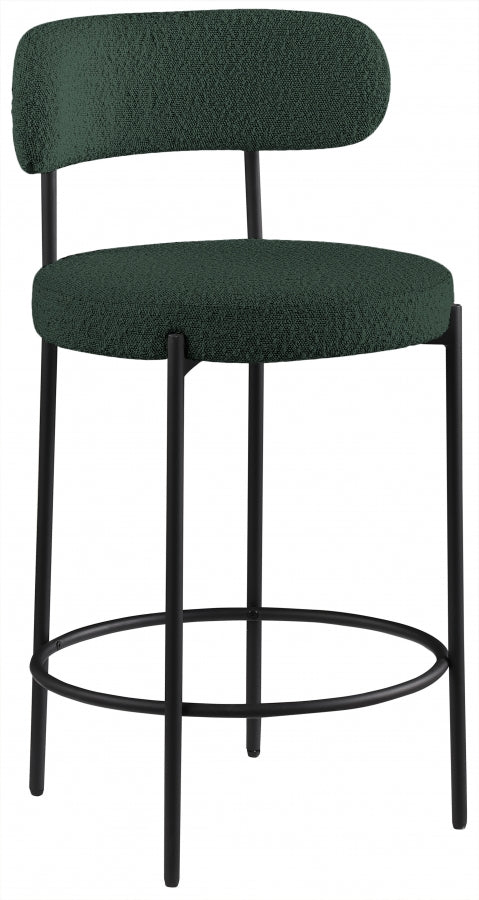 Beacon Boucle Fabric Upholstered Bar / Counter Stools — 877-C - Green - 877Green-C