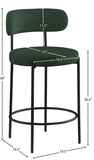 Beacon Boucle Fabric Upholstered Bar / Counter Stools — 877-C - Green - 877Green-C Dim