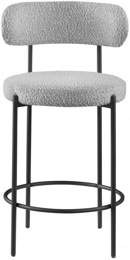 Beacon Boucle Fabric Upholstered Bar / Counter Stools — 877-C - Grey - 877Grey-C alternate view 3