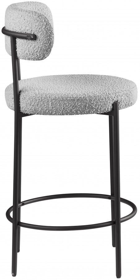 Beacon Boucle Fabric Upholstered Bar / Counter Stools — 877-C - Grey - 877Grey-C alternate view 5