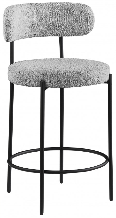 Beacon Boucle Fabric Upholstered Bar / Counter Stools — 877-C - Grey - 877Grey-C