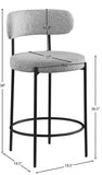 Beacon Boucle Fabric Upholstered Bar / Counter Stools — 877-C - Grey - 877Grey-C Dim