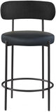 Beacon Vegan Leather And Boucle Fabric Upholstered Bar / Counter Stools — 878-C - Black - 878Black-C alternate view 3