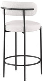 Beacon Vegan Leather And Boucle Fabric Upholstered Bar / Counter Stools — 878-C - Cream - 878Cream-C alternate view 2