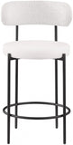 Beacon Vegan Leather And Boucle Fabric Upholstered Bar / Counter Stools — 878-C - Cream - 878Cream-C alternate view 3