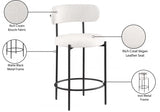 Beacon Vegan Leather And Boucle Fabric Upholstered Bar / Counter Stools — 878-C - Cream - 878Cream-C Infographic