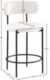 Beacon Vegan Leather And Boucle Fabric Upholstered Bar / Counter Stools — 878-C - Cream - 878Cream-C Dim