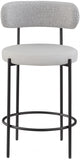 Beacon Vegan Leather And Boucle Fabric Upholstered Bar / Counter Stools — 878-C - Taupe - 878Taupe-C alternate view 3