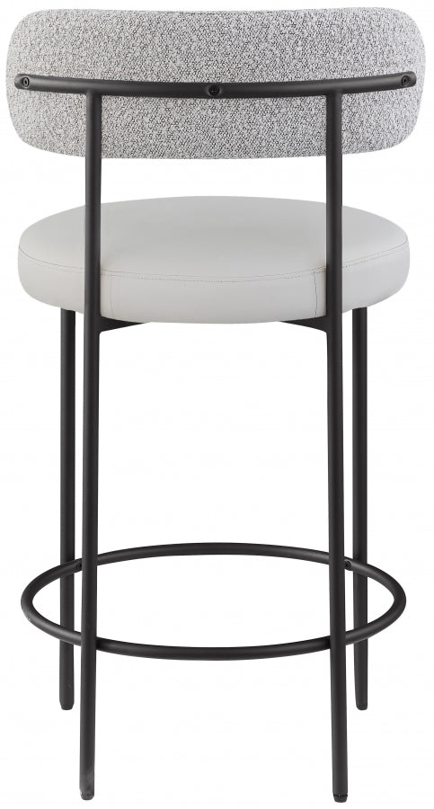 Beacon Vegan Leather And Boucle Fabric Upholstered Bar / Counter Stools — 878-C - Taupe - 878Taupe-C alternate view 4