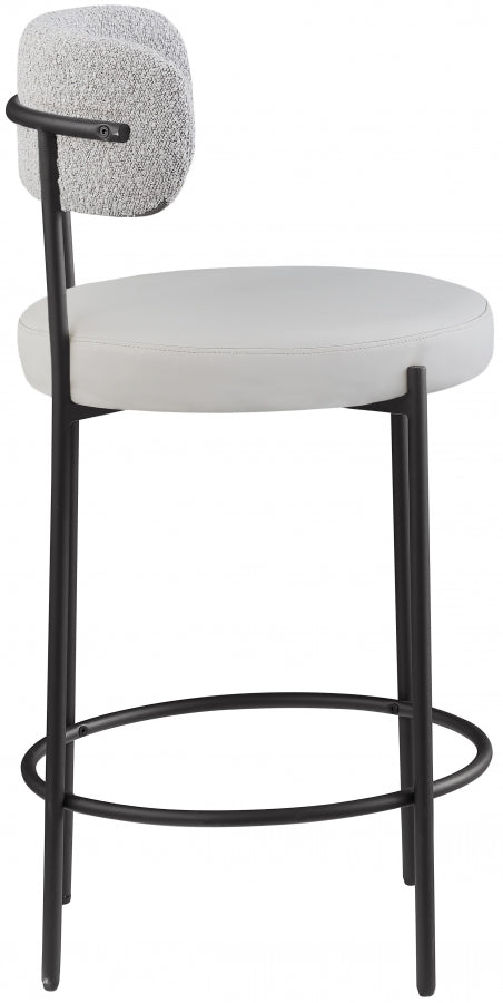 Beacon Vegan Leather And Boucle Fabric Upholstered Bar / Counter Stools — 878-C - Taupe - 878Taupe-C alternate view 5