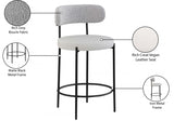 Beacon Vegan Leather And Boucle Fabric Upholstered Bar / Counter Stools — 878-C - Taupe - 878Taupe-C Infographic