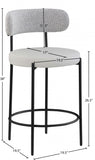 Beacon Vegan Leather And Boucle Fabric Upholstered Bar / Counter Stools — 878-C - Taupe - 878Taupe-C Dim