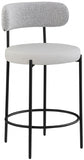 Beacon Vegan Leather And Boucle Fabric Upholstered Bar / Counter Stools — 878-C - Taupe - 878Taupe-C