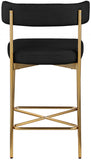 Rivage Linen Textured Fabric Upholstered Bar / Counter Stools — 927-C - Black - 927Black-C alternate view 2