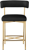 Rivage Linen Textured Fabric Upholstered Bar / Counter Stools — 927-C - Black - 927Black-C alternate view 3