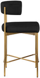 Rivage Linen Textured Fabric Upholstered Bar / Counter Stools — 927-C - Black - 927Black-C alternate view 4