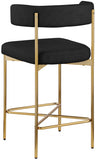 Rivage Linen Textured Fabric Upholstered Bar / Counter Stools — 927-C - Black - 927Black-C alternate view 5