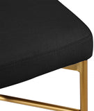 Rivage Linen Textured Fabric Upholstered Bar / Counter Stools — 927-C - Black - 927Black-C alternate view 6