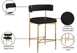 Rivage Linen Textured Fabric Upholstered Bar / Counter Stools — 927-C - Black - 927Black-C Infographic