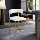 Rivage Linen Textured Fabric Upholstered Bar / Counter Stools — 927-C - Cream - 927Cream-C alternate view 1