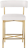 Rivage Linen Textured Fabric Upholstered Bar / Counter Stools — 927-C - Cream - 927Cream-C alternate view 3