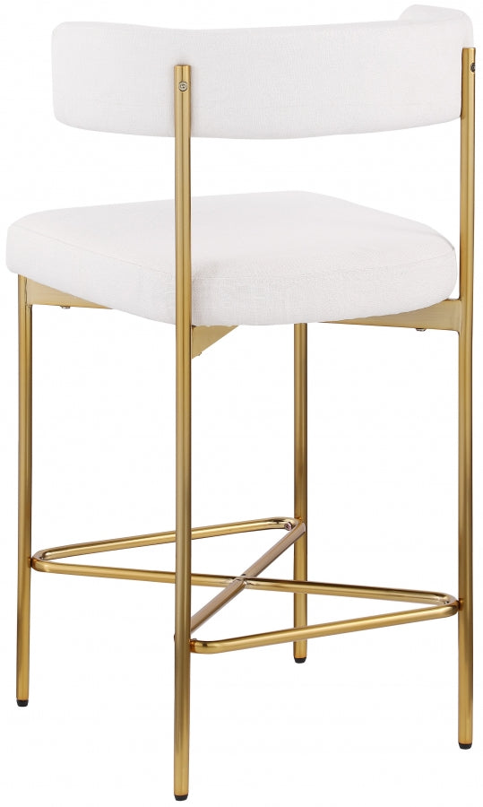 Rivage Linen Textured Fabric Upholstered Bar / Counter Stools — 927-C - Cream - 927Cream-C alternate view 5