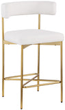 Rivage Linen Textured Fabric Upholstered Bar / Counter Stools — 927-C - Cream - 927Cream-C